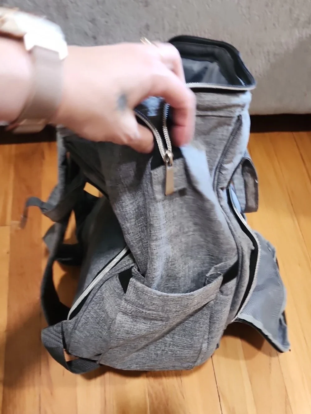 KeaBabies Original Diaper Bag Backpack - Classic Gray
